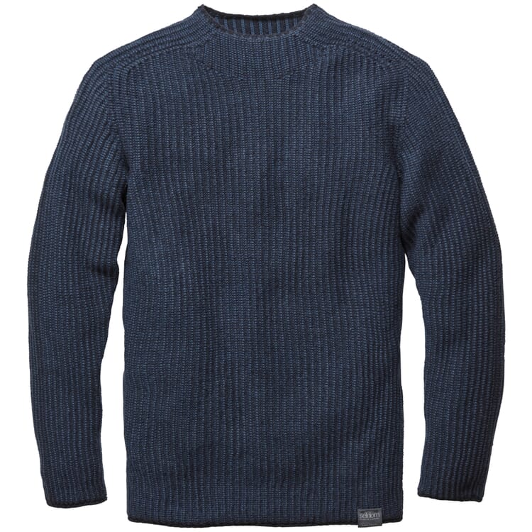 Men ribbed sweater, Blue-Navy