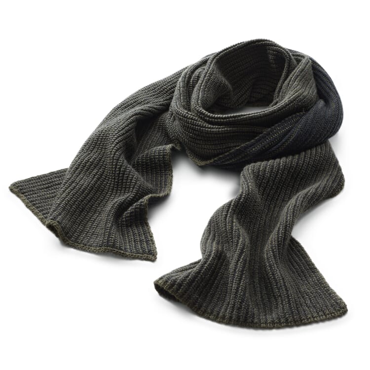 Men ribbed scarf, Olive-Navy