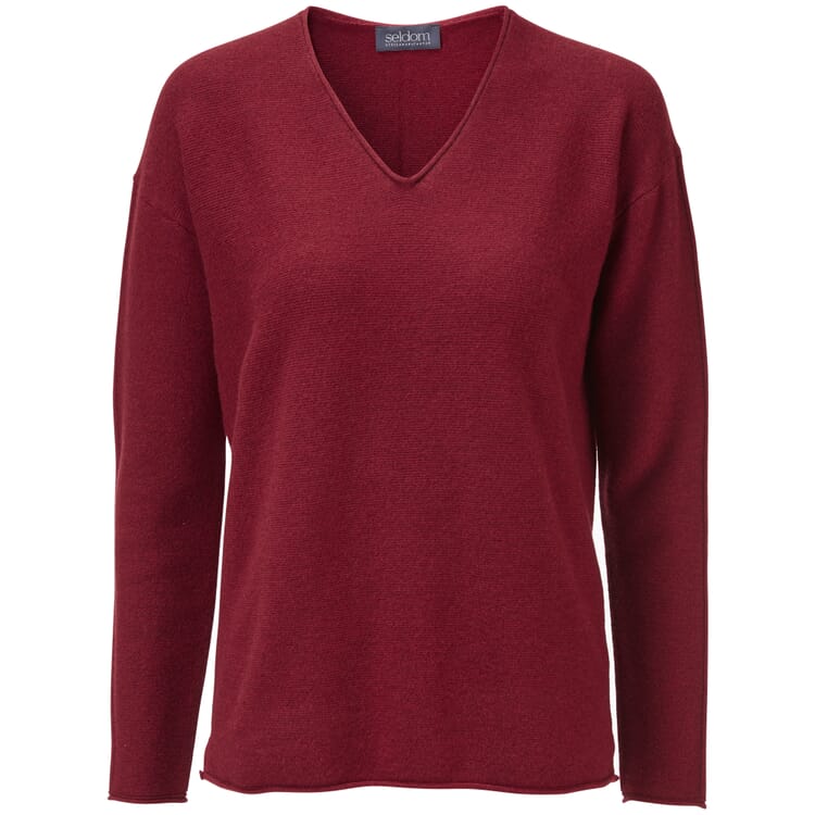 Ladies sweater left-left knitted, Red