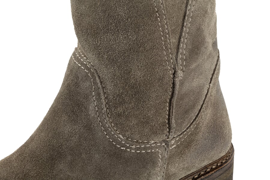 Damen-Veloursboot Grau, Detailsicht