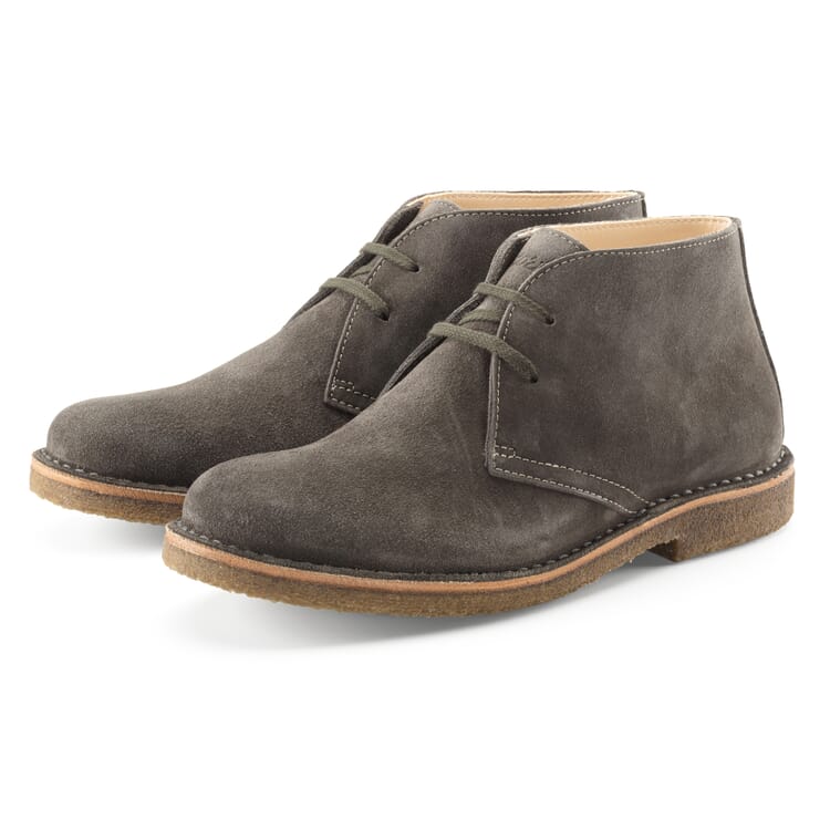 Mens lace up boot suede, Gray