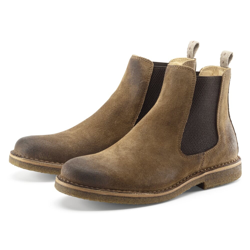 Mens Chelsea Boot Velour, Brown | Manufactum