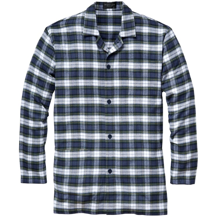 Pyjamas i ternet flannel til mænd, Blågrøn