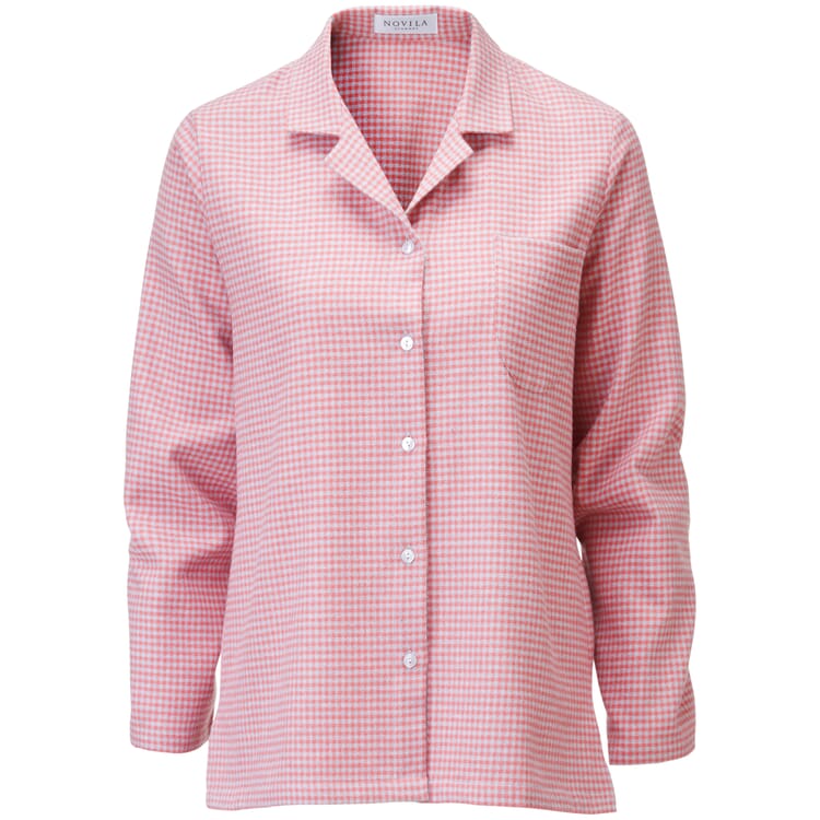 Pyjama en flanelle à carreaux pour femmes, Gris rosé