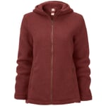 Dames Jas Merino Fleece Bruin rood