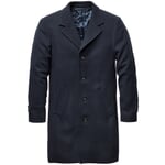 Manteau court en laine vierge pour hommes Bleu foncé
