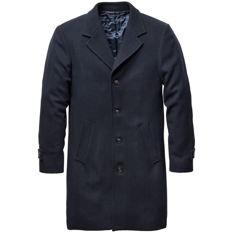 Men short coat virgin wool, Dark blue