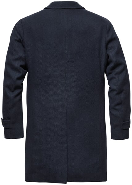 Manteau court en laine vierge pour hommes Bleu foncé