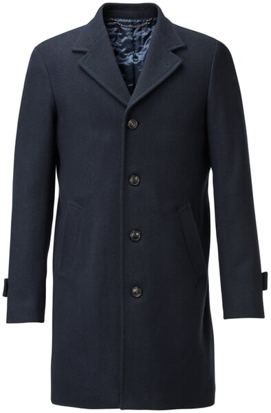 Manteau court en laine vierge pour hommes Bleu foncé