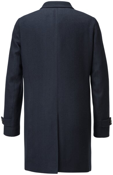 Manteau court en laine vierge pour hommes Bleu foncé