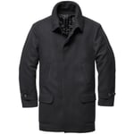 Heren Long Jacket Wol Zwart-blauw