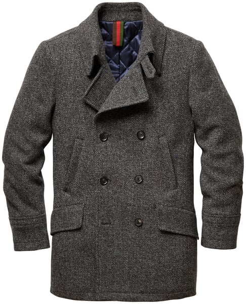 Men jacket double breasted Grey melange