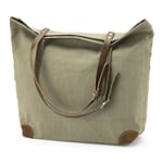 Market Bag Made of Canvas Greenbeige