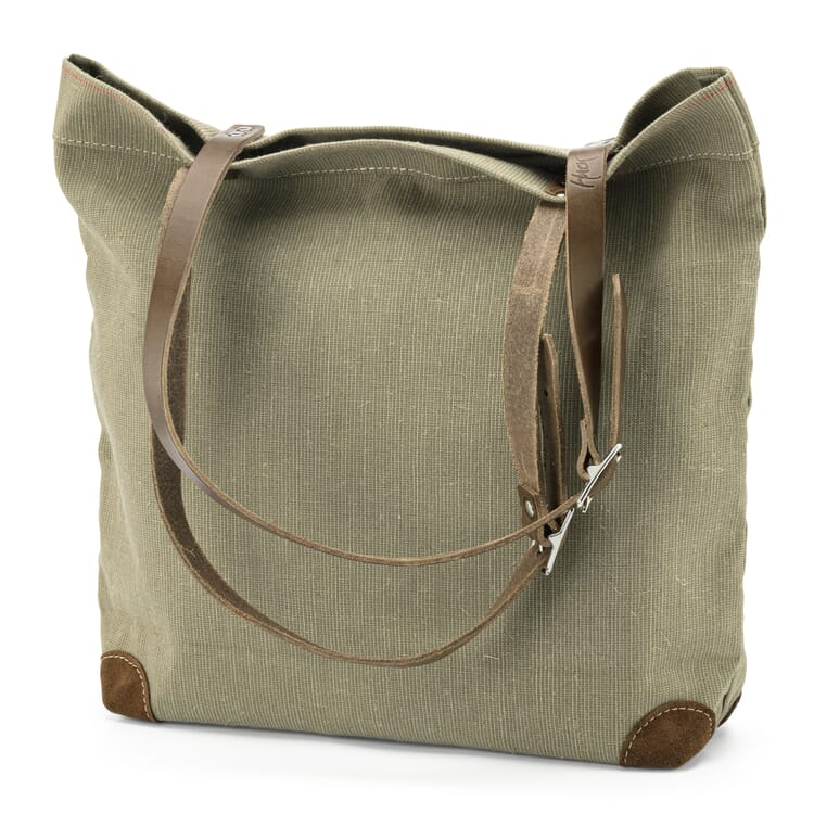 Håndtaske i lærred, Grøn beige