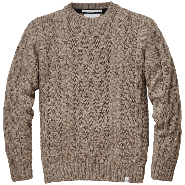 Men sweater merino wool, Natural melange
