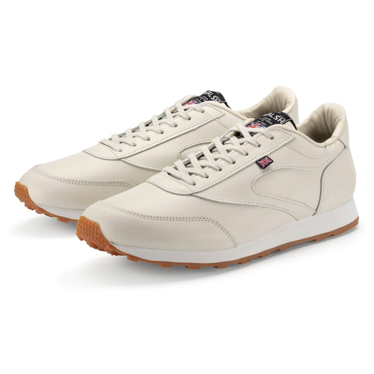 Herre-sneaker i glat læder, Naturlig hvid