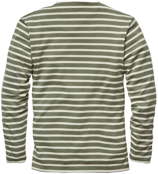 Herren-Ringelshirt Grün-Ecru