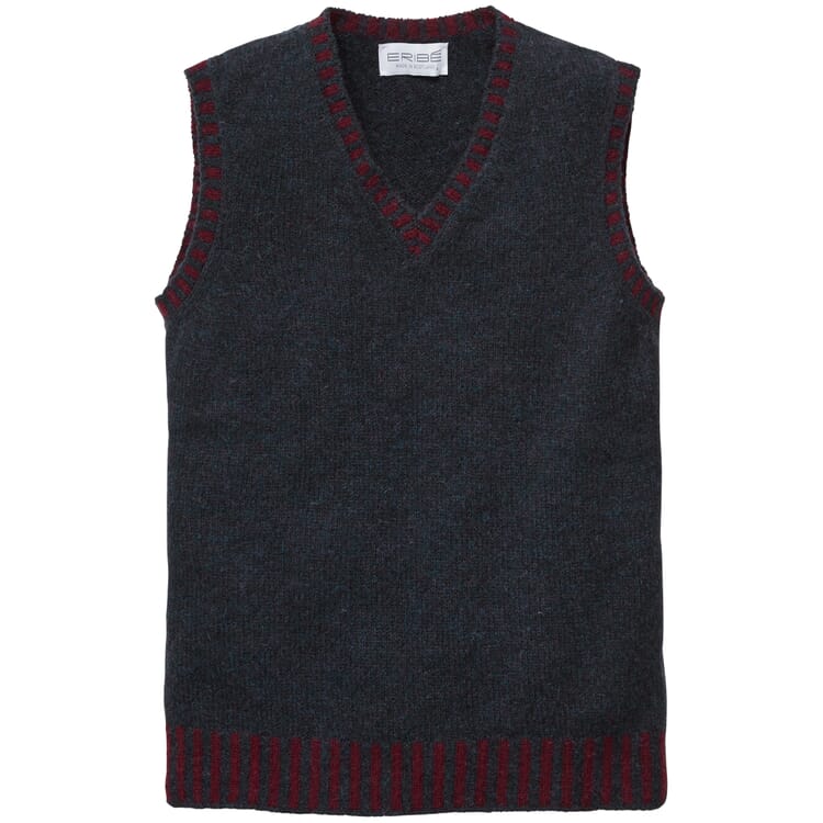 Men knitted sweater, Black-Red
