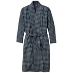 Robe de chambre flanelle à carreaux tissés unisexe Bleu