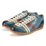 Scarpa in pelle con profilo Liga Azzurro