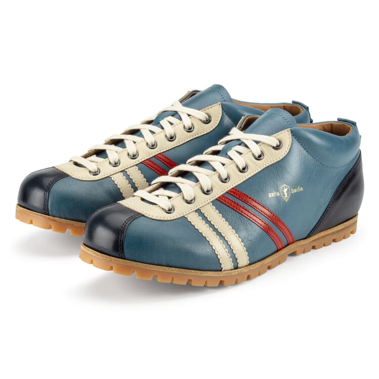 Zapato de piel Suela perfil Liga, Azul celeste