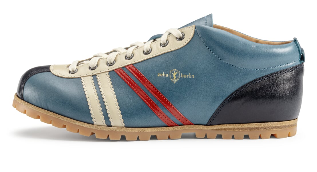 Leather shoe league profile sole Azure blue