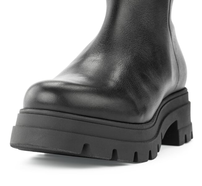 Leren dameslaarzen Zwart, close-up