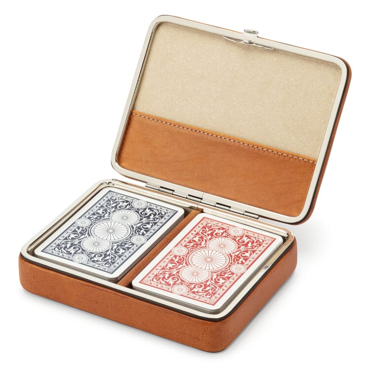 Étui à cartes à jouer en cuir de vache