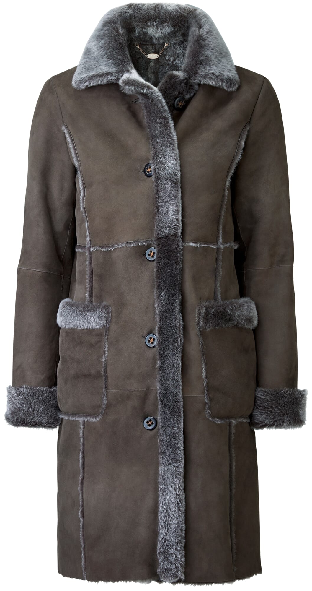 Ladies lambskin coat Taupe Manufactum