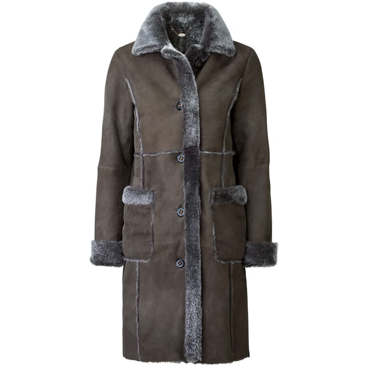 Ladies lambskin coat, Taupe
