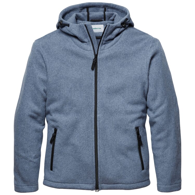 Mens jacket cotton fleece, Medium blue