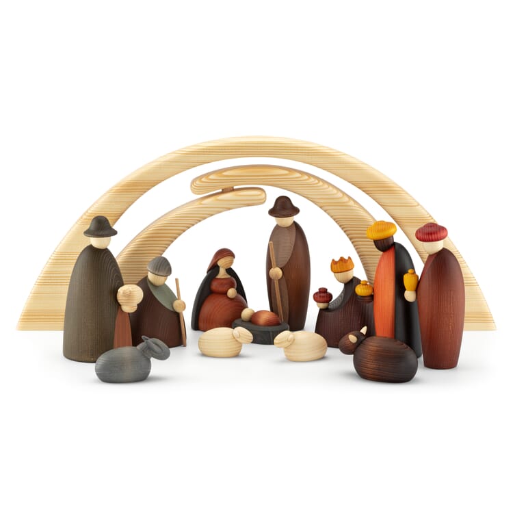 Grand set de crèche tourné à la main