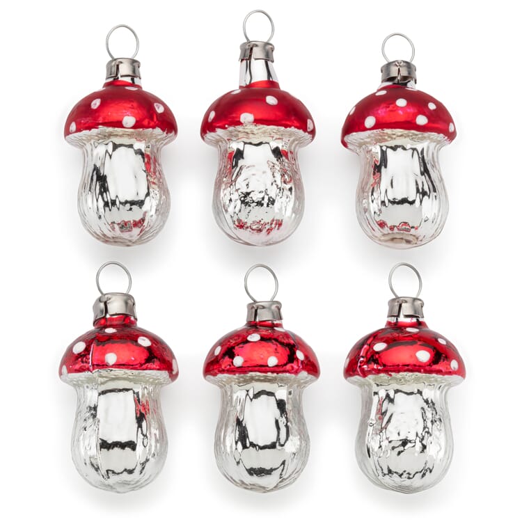 Décorations pour l'arbre de Noël soufflées à la bouche Champignons de mouche
