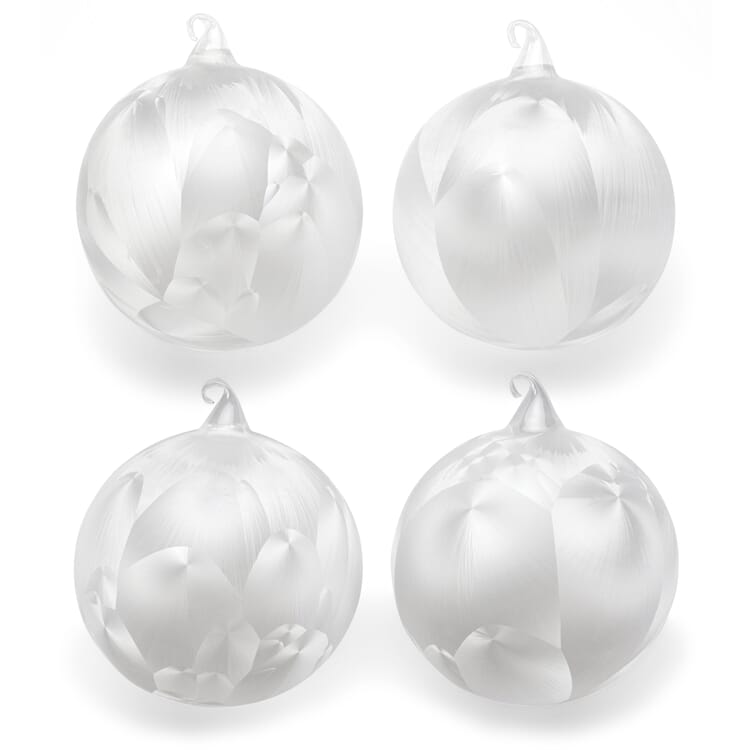 Boules de verre glacé de Lauscha, Ø 10 cm - 4 pièces