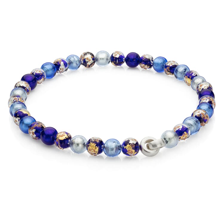 Collier en verre de Murano bleu cobalt