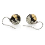 Boucles d'oreilles avec perle en verre de Murano Jaune-Blanc-Noir