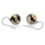 Earrings Murano glass bead Yellow-White-Black