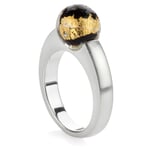 Finger ring Murano glass bead Yellow-White-Black 53 (16,9 mm)