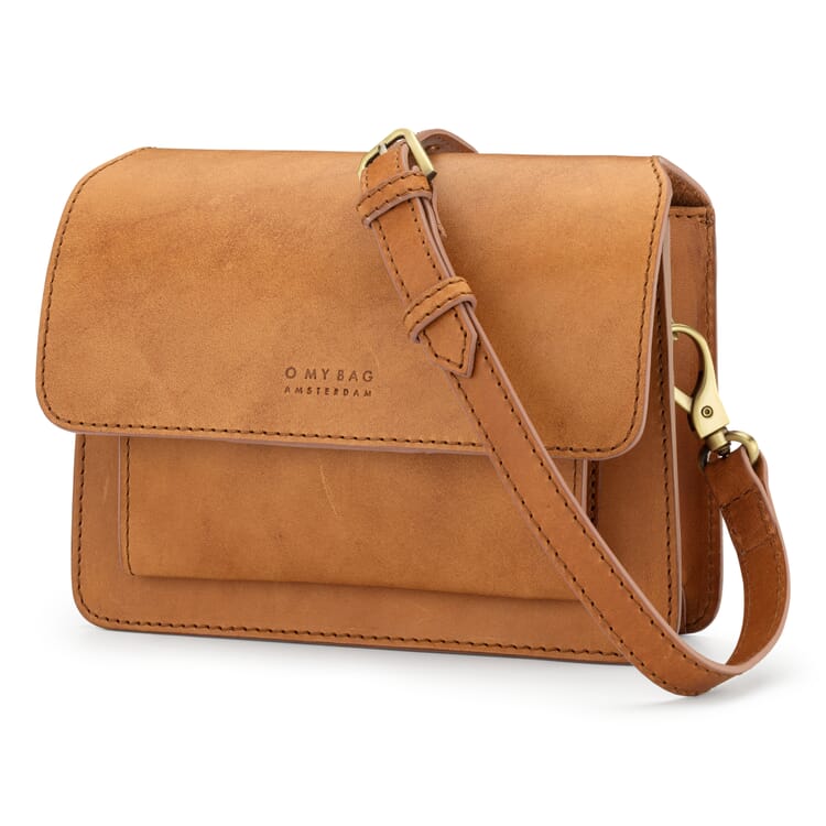 Borsa a tracolla da donna piccola, Cognac