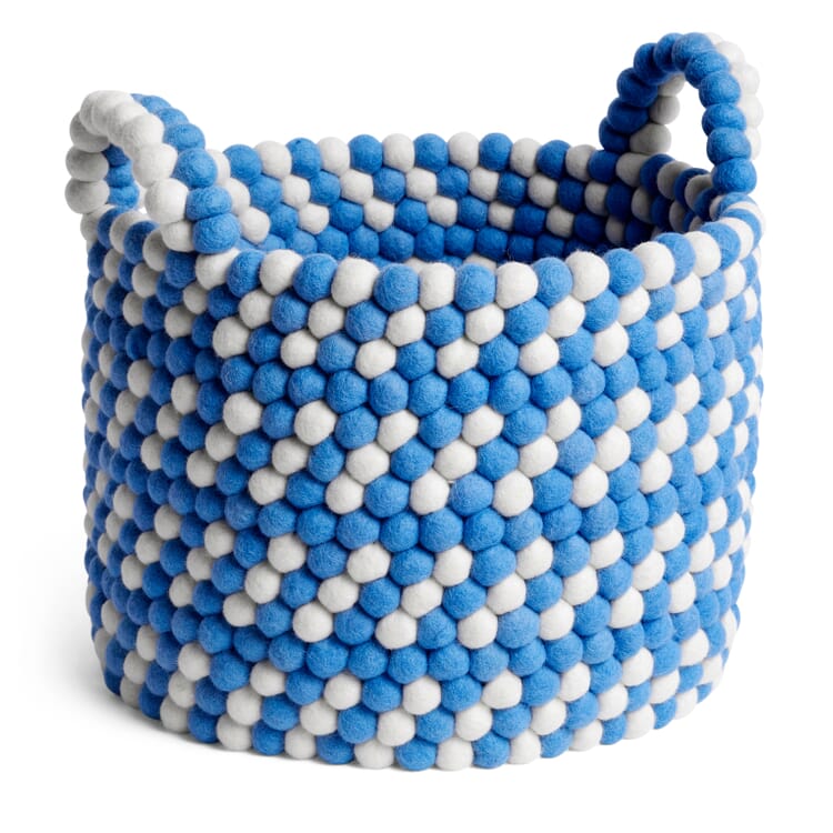 Panier à laine Bead Basket, Bleu/Blanc