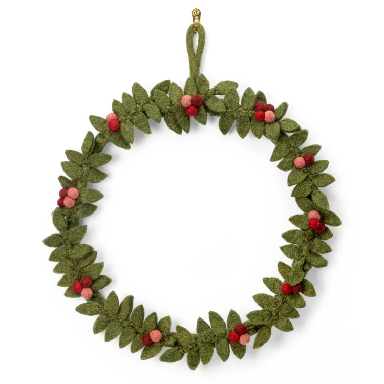 Couronne de porte feutre vert