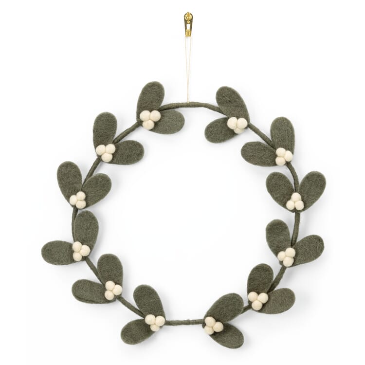 Mistletoe wreath felt, Large