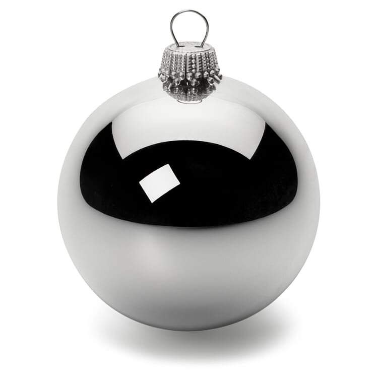 Boules d'arbre en verre de Lauscha, Argenté