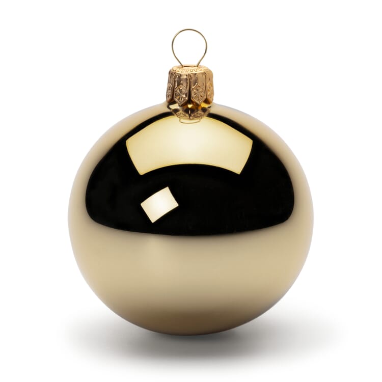 Lauscha træ kugler glas, Gold-Coloured
