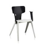 Chaise avec accoudoirs Rex Gris / Noir / Noir