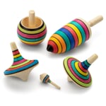 Set wooden spinning top