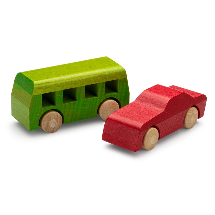 Set wooden cars bus and car