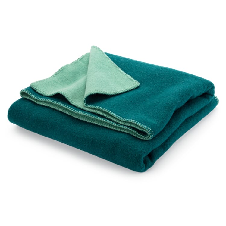 Couverture en laine d'agneau Doubleface, Pétrole-turquoise