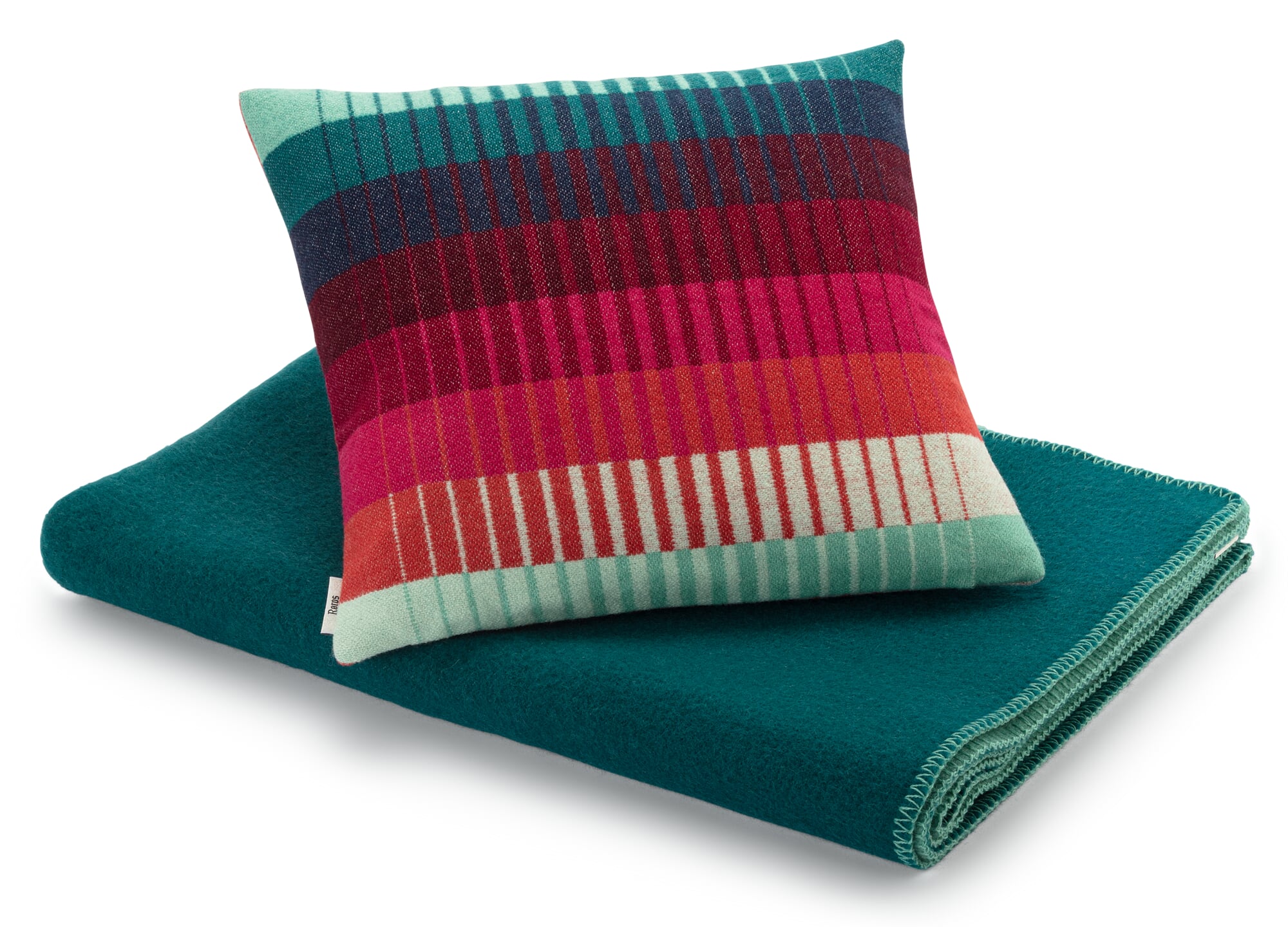 Doubleface lambswool blanket, Petrol turquoise | Manufactum