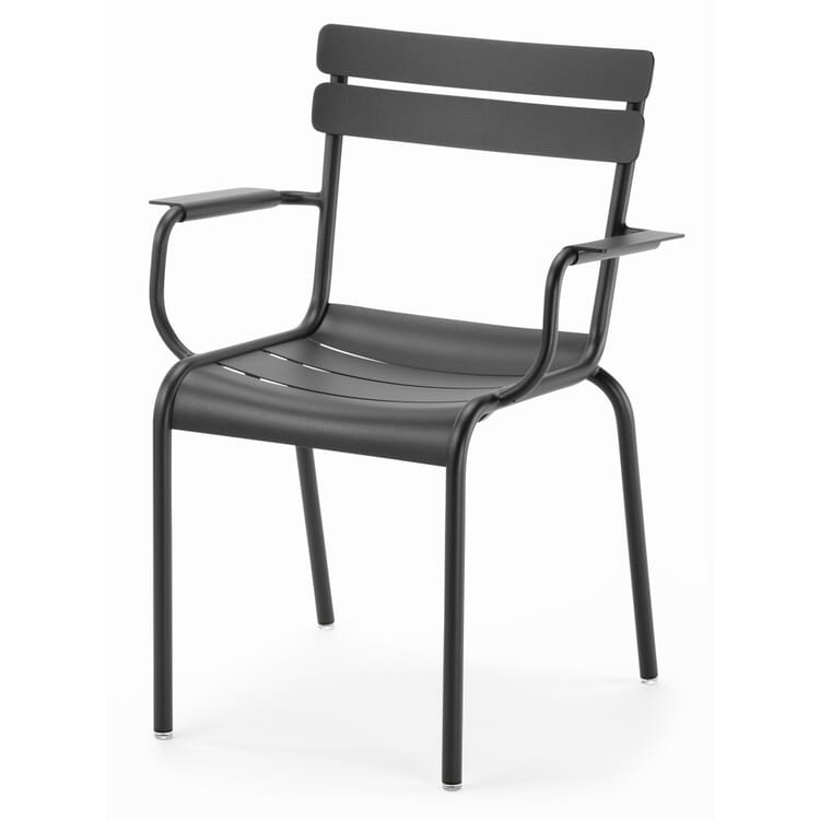 Chaise de jardin Fermob avec accoudoirs aluminium, Anthracite
